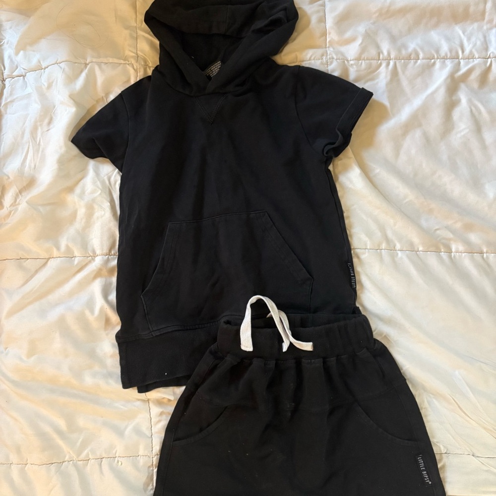 Little Bipsy Black Hoodie and Shorts Set